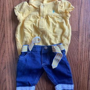 Ralph Lauren Top & Capris Jeans for 6 month baby girl